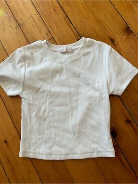 Nuuds white ribbed crop tshirt small